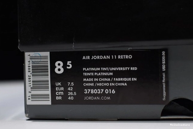 MaikeSneakers Air Jordan 11 Tint 378037-016 Retro Platinum 0817